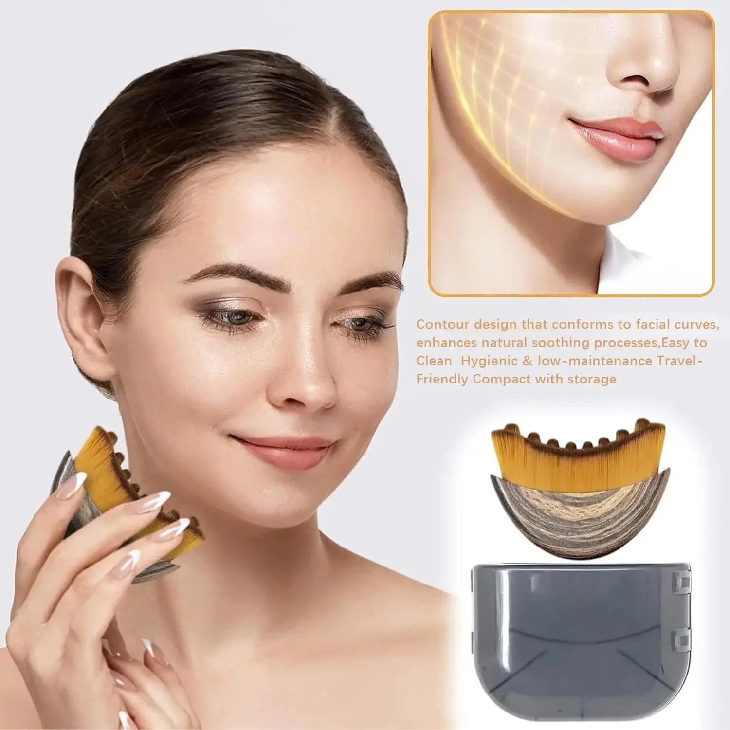 Lymphatic Contour Face Brush — Chin & Jawline Sculpting Drainage Massager