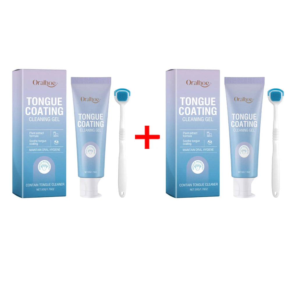 Tongue Cleaning Gel With Brush - Fresh Mouth & Bad Breath Elimination Kit