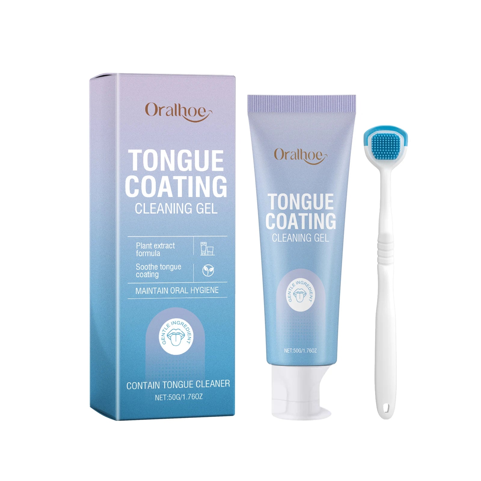 Tongue Cleaning Gel With Brush - Fresh Mouth & Bad Breath Elimination Kit