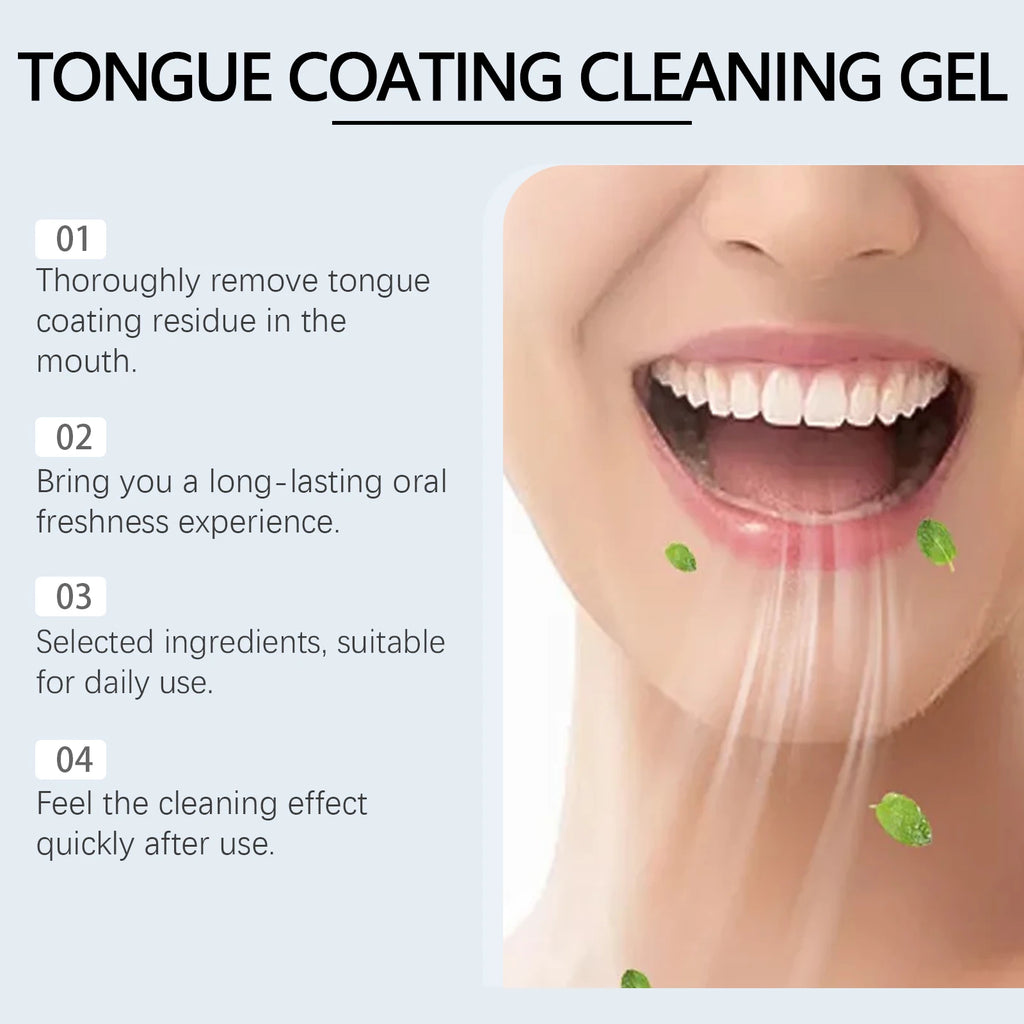 Tongue Cleaning Gel With Brush - Fresh Mouth & Bad Breath Elimination Kit