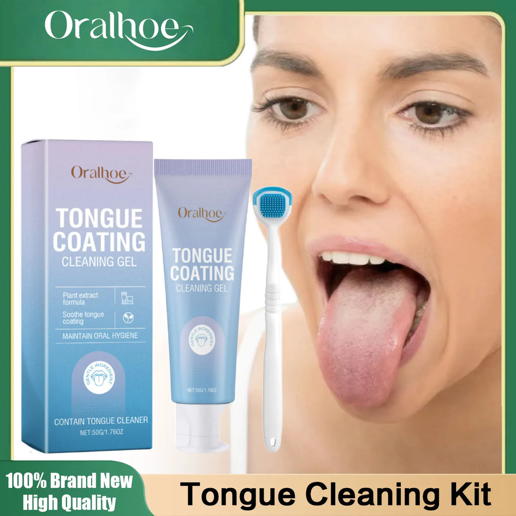 Tongue Cleaning Gel With Brush - Fresh Mouth & Bad Breath Elimination Kit