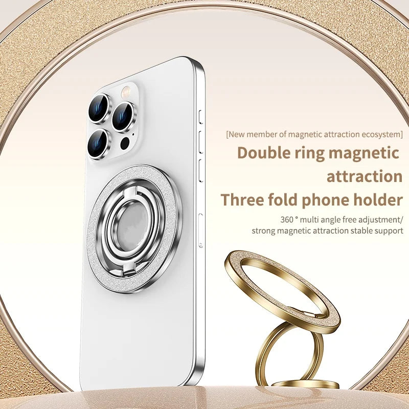 Mobile Phone Strong Magnetic Holder for Magsafe Double-sided Magnet Stand Portable Folding Ring Bracket for Xiaomi iPhone 14 15